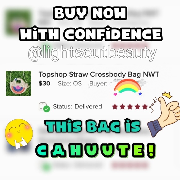 Topshop Straw Crossbody Bucket Summer Bag - Picture 5 of 6